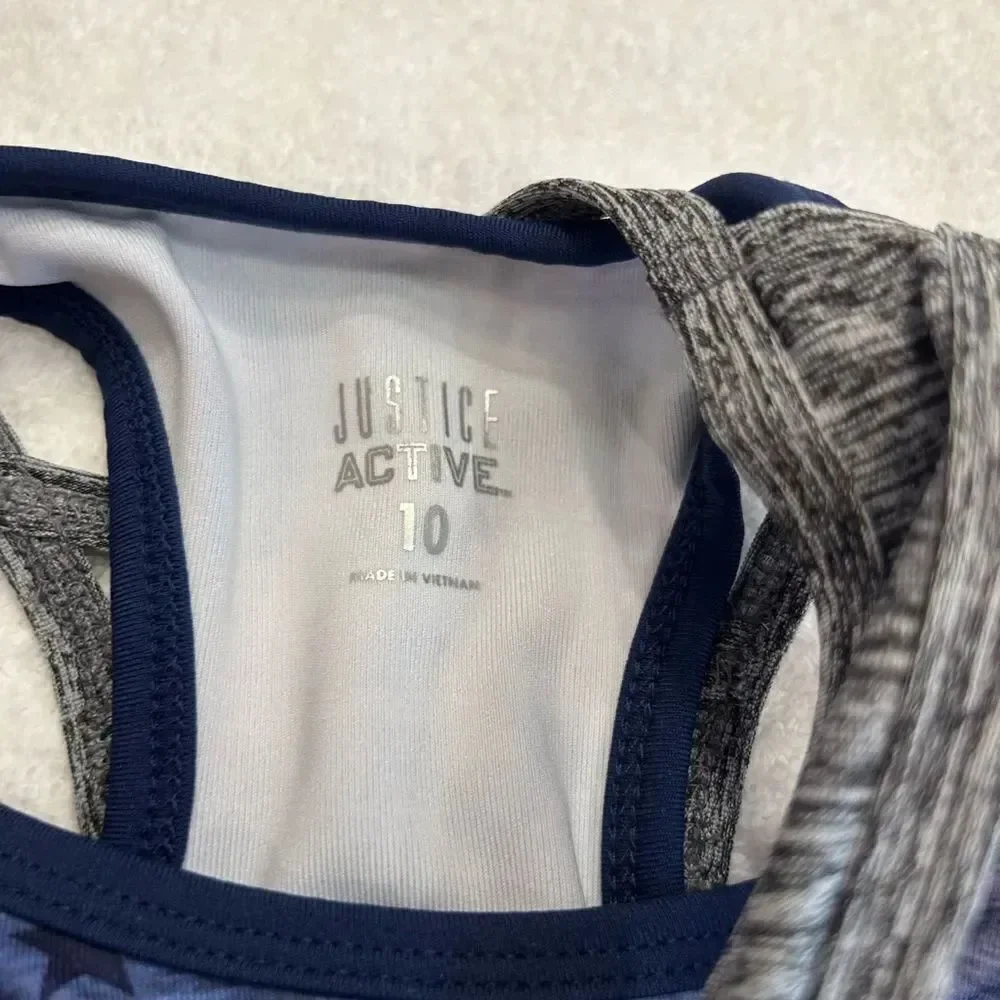 Justice Gray and Blue Athletic Tank Top